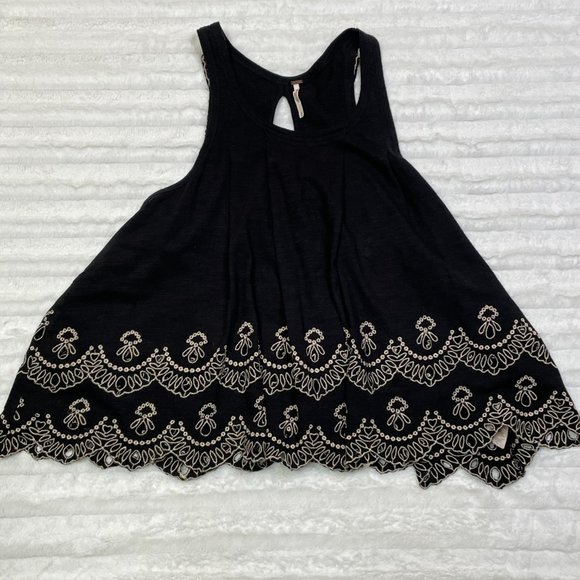 Free People Scallop Hem Embroidered Tank - Picture 2 of 10